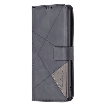 For Xiaomi 13 Lite / Civi 2 Magnetic Buckle Rhombus Texture Leather Phone Case(Black) - 13 Lite Cases by buy2fix | Online Shopping UK | buy2fix