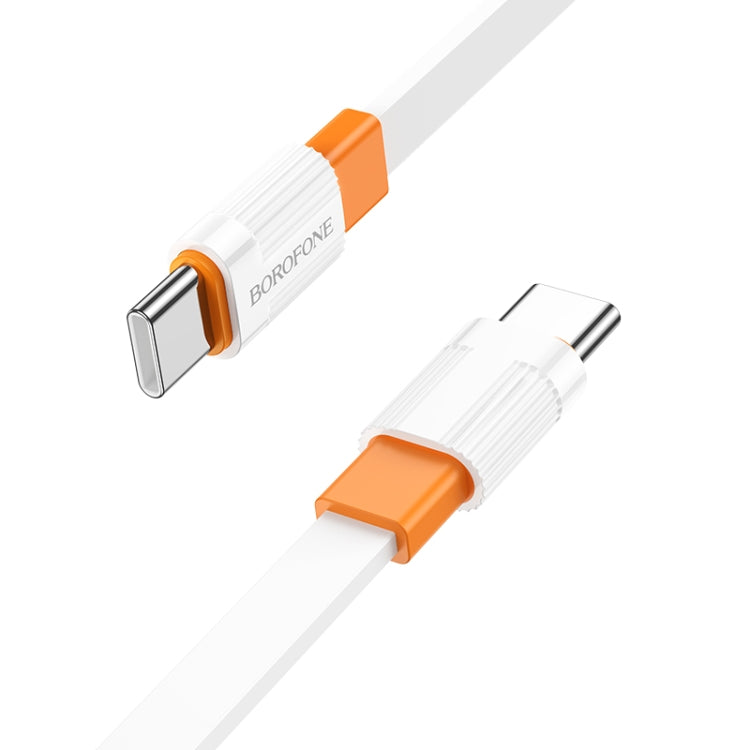 Borofone BX89 Type-C to Type-C Union 60W Charging Data Cable, Length:1m(White Orange) - USB-C & Type-C Cable by Borofone | Online Shopping UK | buy2fix