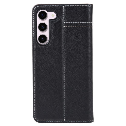 For Samsung Galaxy S23 5G GEBEI Top-grain Horizontal Flip Leather Phone Case(Black) - Galaxy S23 5G Cases by GEBEI | Online Shopping UK | buy2fix