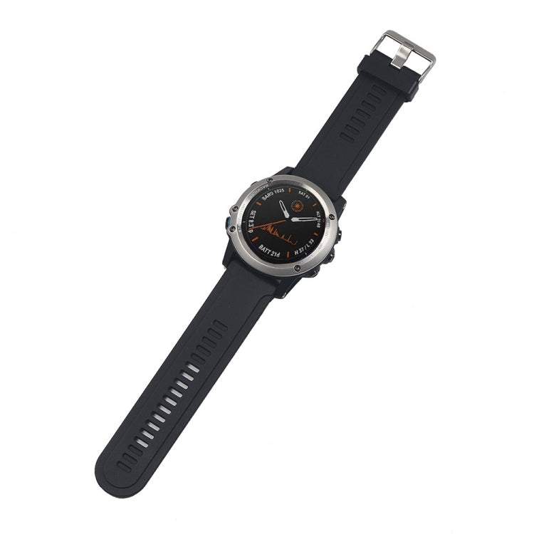 For Garmin Fenix3 HR Silicone Watch Band(Black) - Smart Wear by buy2fix | Online Shopping UK | buy2fix