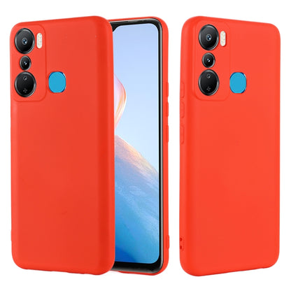 For Infinix Hot 20i X665E Pure Color Liquid Silicone Shockproof Phone Case(Red) - Infinix Cases by buy2fix | Online Shopping UK | buy2fix