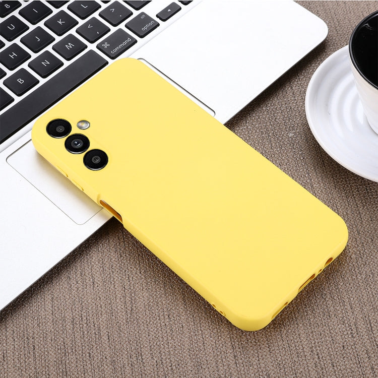 For Samsung Galaxy A14 4G Pure Color Liquid Silicone Shockproof Phone Case(Yellow) - Galaxy Phone Cases by buy2fix | Online Shopping UK | buy2fix