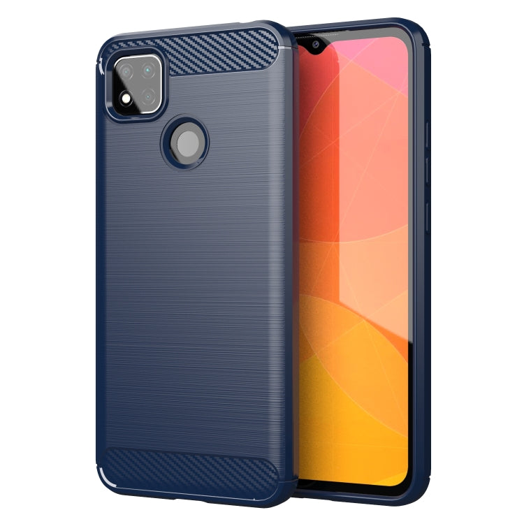 For Xiaomi Redmi 9C NFC Brushed Texture Carbon Fiber TPU Phone Case(Blue) - Xiaomi Cases by buy2fix | Online Shopping UK | buy2fix