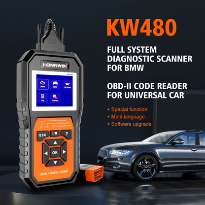 For BMW KONNWE KW480 2.8 inch Color Screen OBD2 Car Fault Detector - Code Readers & Scan Tools by KONNWEI | Online Shopping UK | buy2fix