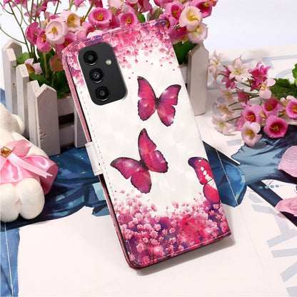 For Samsung Galaxy A34 5G 3D Painting Horizontal Flip Leather Phone Case(Rose Butterfly) - Galaxy Phone Cases by buy2fix | Online Shopping UK | buy2fix