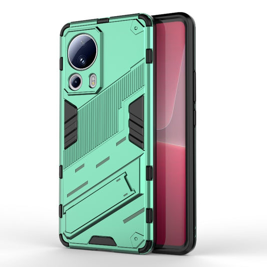 For Xiaomi 13 Lite Punk Armor 2 in 1 PC + TPU Shockproof Phone Case with Holder(Green) - 13 Lite Cases by buy2fix | Online Shopping UK | buy2fix
