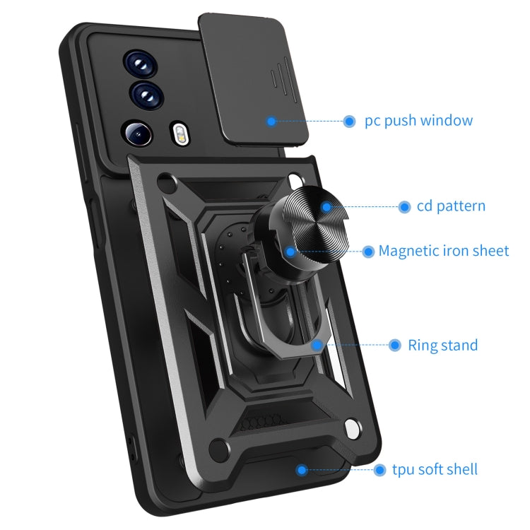For Xiaomi Civi 2 5G / 13 Lite Sliding Camera Cover Design TPU+PC Phone Case(Gold) - 13 Lite Cases by buy2fix | Online Shopping UK | buy2fix