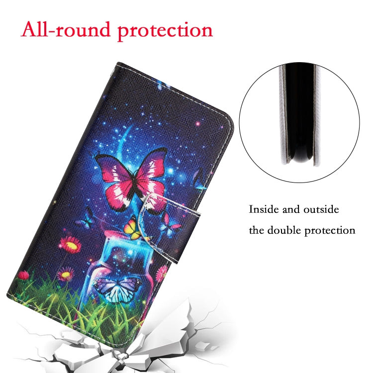 For Xiaomi Redmi 12C Colored Drawing Leather Phone Case(Bottle Butterfly) - Xiaomi Cases by buy2fix | Online Shopping UK | buy2fix