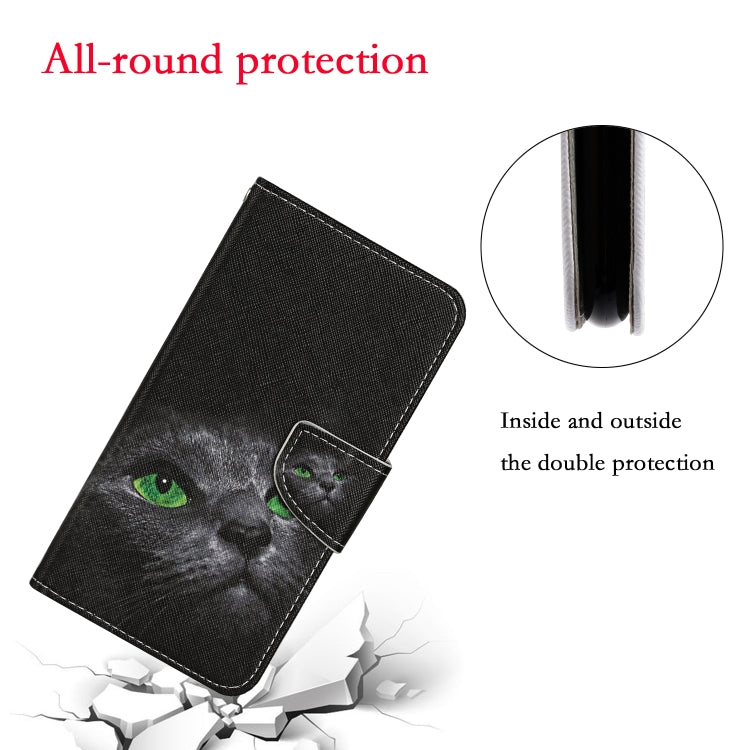 For Xiaomi Redmi Note 12 4G Global Colored Drawing Pattern Flip Leather Phone Case(Black Cat) - Note 12 Cases by buy2fix | Online Shopping UK | buy2fix