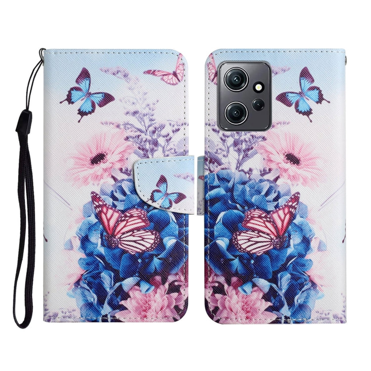 For Xiaomi Redmi Note 12 4G Global Colored Drawing Pattern Flip Leather Phone Case(Purple Butterfly) - Note 12 Cases by buy2fix | Online Shopping UK | buy2fix