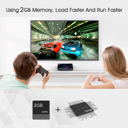 H96 Max-3318 4K Ultra HD Android TV Box with Remote Controller, Android 10.0, RK3318 Quad-Core 64bit Cortex-A53, 2GB+16GB, Support TF Card / USBx2 / AV / Ethernet, Plug Specification:UK Plug - Consumer Electronics by buy2fix | Online Shopping UK | buy2fix