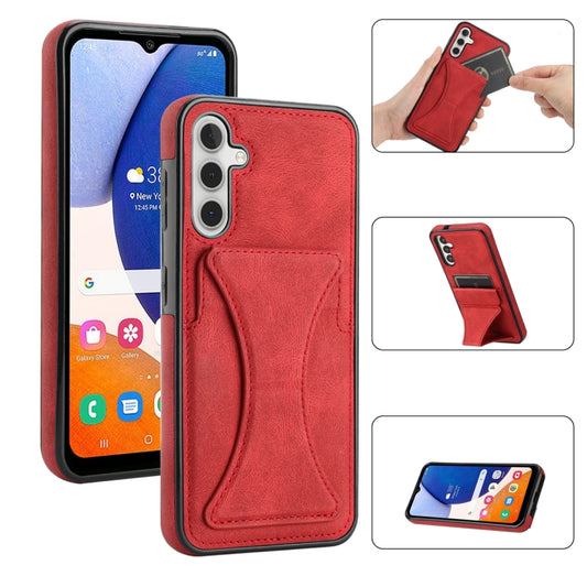 For Samsung Galaxy A14 4G / 5G Ultra-thin Shockproof Phone Protective Case with Holder(Red) - Galaxy Phone Cases by buy2fix | Online Shopping UK | buy2fix