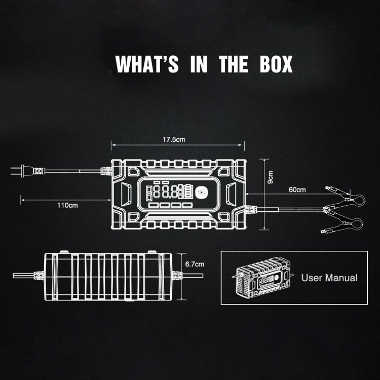 FOXSUR 12V / 24V / 10A Car / Motorcycle Battery Smart Repair Lead-acid Battery Charger(UK Plug Yellow) - In Car by FOXSUR | Online Shopping UK | buy2fix