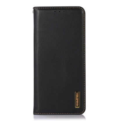 For Nokia C12 4G KHAZNEH Nappa Top Layer Cowhide Leather Phone Case(Black) - Nokia Cases by buy2fix | Online Shopping UK | buy2fix