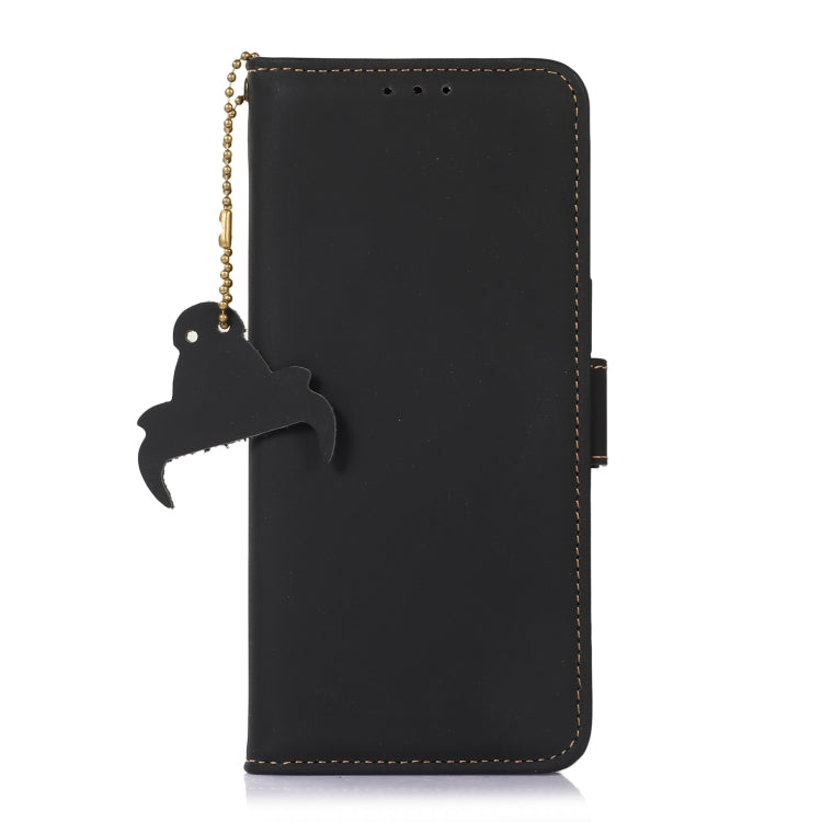 For Google Pixel 8 Pro Genuine Leather Magnetic RFID Leather Phone Case(Black) - Google Cases by buy2fix | Online Shopping UK | buy2fix