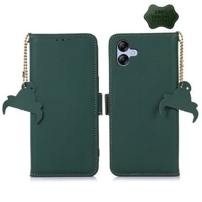 For Samsung Galaxy F14 5G Genuine Leather Magnetic RFID Leather Phone Case(Green) - Galaxy Phone Cases by buy2fix | Online Shopping UK | buy2fix