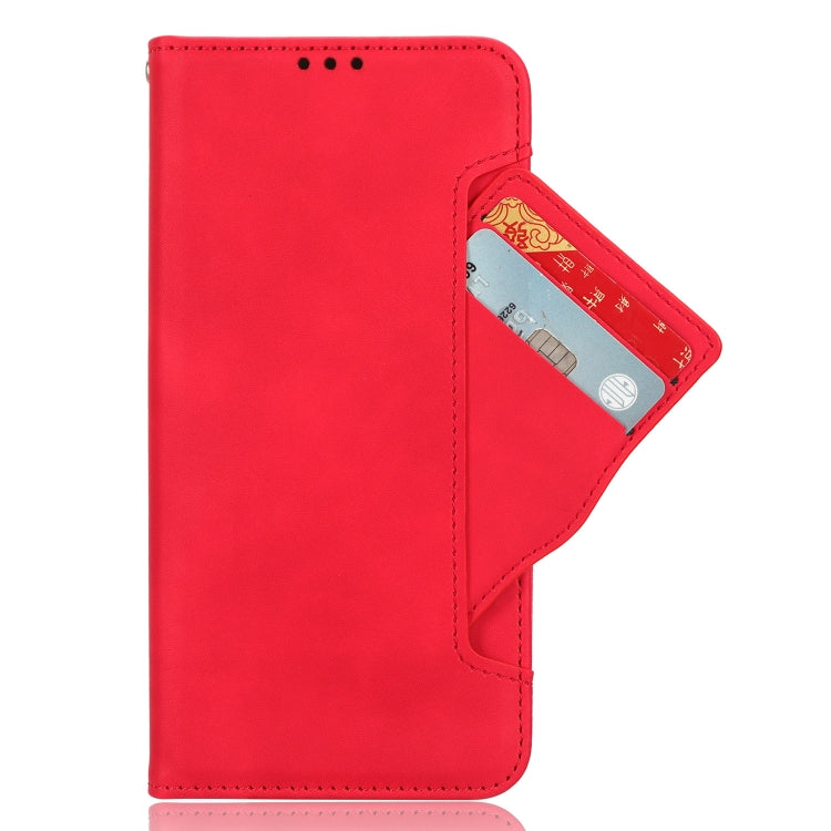 For Nokia C32 4G Skin Feel Calf Texture Card Slots Leather Phone Case(Red) - Nokia Cases by buy2fix | Online Shopping UK | buy2fix