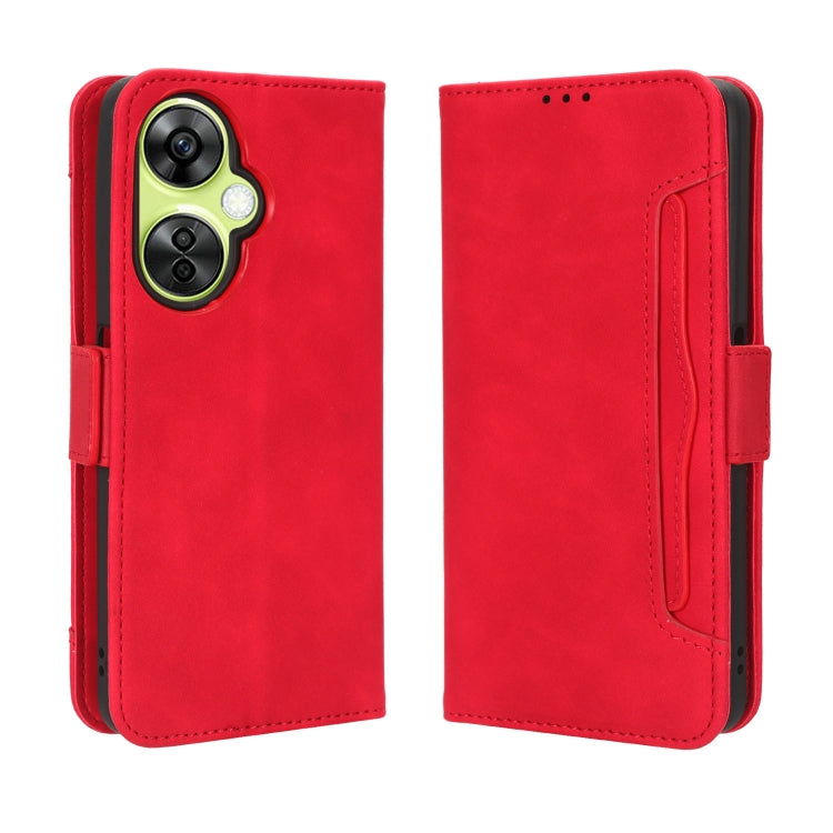 For OnePlus Nord CE 3 Lite Skin Feel Calf Texture Card Slots Leather Phone Case(Red) - OnePlus Cases by buy2fix | Online Shopping UK | buy2fix