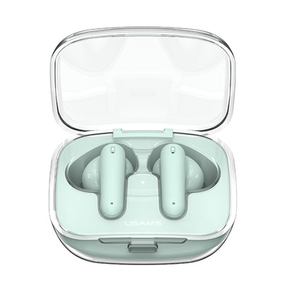 USAMS BE16 Ice Tray Series Transparent TWS In-Ear Wireless Bluetooth Earphone(Green) - TWS Earphone by USAMS | Online Shopping UK | buy2fix