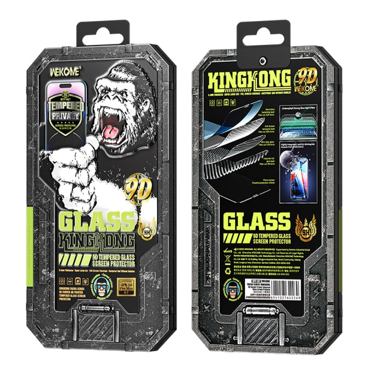 For iPhone 12 WK WTP-067 King Kong Vacha 9D Curved Privacy Tempered Glass Film(Black) - iPhone 12 / 12 Pro Tempered Glass by WK | Online Shopping UK | buy2fix