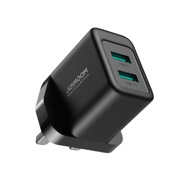 JOYROOM JR-TCN01 2.4A Dual Ports USB Charger, Plug:UK Plug(Black) - USB Charger by JOYROOM | Online Shopping UK | buy2fix