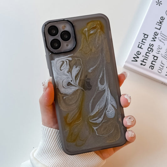 For iPhone 11 Pro Max Oil Painting Electroplating TPU Phone Case(Grey) - iPhone 11 Pro Max Cases by buy2fix | Online Shopping UK | buy2fix