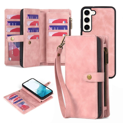 For Samsung Galaxy A52 4G/5G Zipper Wallet Detachable MagSafe Leather Phone Case(Pink) - Galaxy Phone Cases by buy2fix | Online Shopping UK | buy2fix