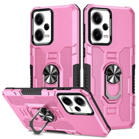 For Xiaomi Redmi Note 12 Pro 5G Global / Poco X5 Pro Ring Holder Armor Hybrid Phone Case(Pink) - Note 12 Pro Cases by buy2fix | Online Shopping UK | buy2fix