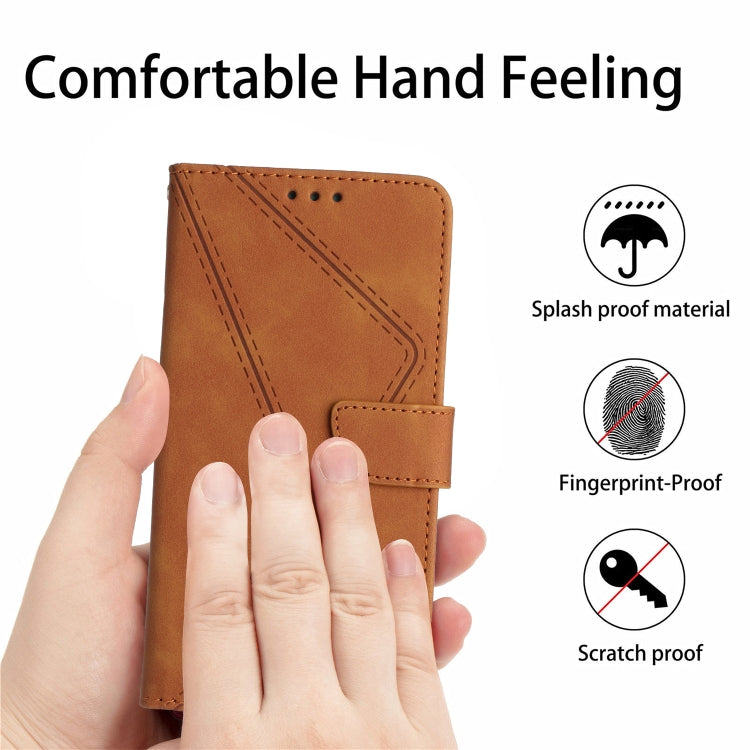 For Xiaomi 13 Lite Stitching Embossed Leather Phone Case(Brown) - 13 Lite Cases by buy2fix | Online Shopping UK | buy2fix