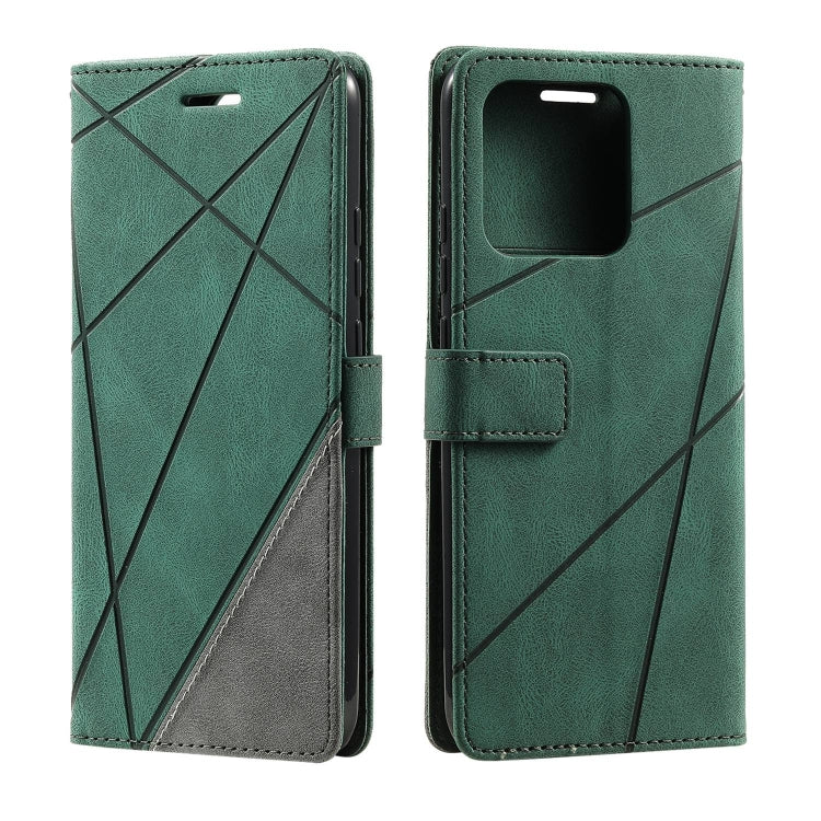 For Xiaomi 13 Pro Skin Feel Splicing Horizontal Flip Leather Phone Case(Green) - 13 Pro Cases by buy2fix | Online Shopping UK | buy2fix