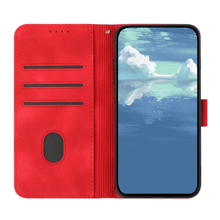 For Honor 70 Lite Line Pattern Skin Feel Leather Phone Case(Red) - Honor Cases by buy2fix | Online Shopping UK | buy2fix