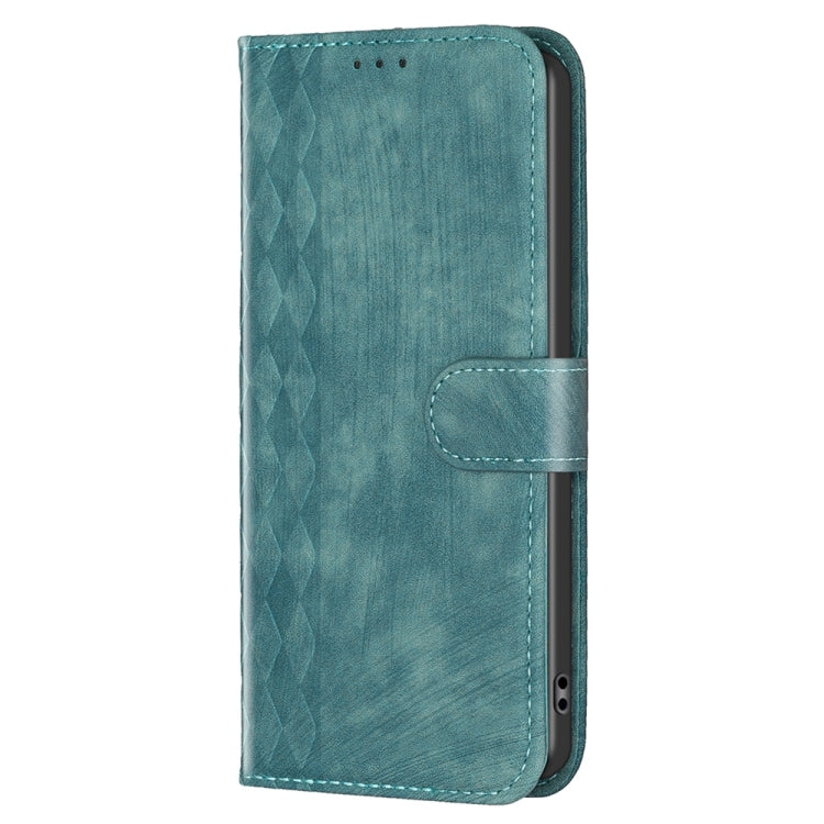 For Xiaomi Redmi 9 Plaid Embossed Leather Phone Case(Green) - Xiaomi Cases by buy2fix | Online Shopping UK | buy2fix