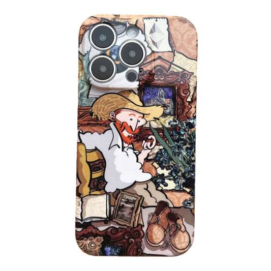 For iPhone 14 Plus Precise Hole Oil Painting Pattern PC Phone Case(Tobacco Pipe) - iPhone 14 Plus Cases by buy2fix | Online Shopping UK | buy2fix