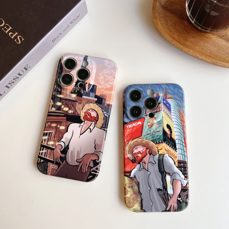 For iPhone 13 Precise Hole Oil Painting Pattern PC Phone Case(Edifice) - iPhone 13 Cases by buy2fix | Online Shopping UK | buy2fix