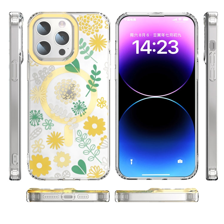 For iPhone 14 MagSafe Magnetic TPU Phone Case(Yellow Chrysanthemum) - iPhone 14 Cases by buy2fix | Online Shopping UK | buy2fix