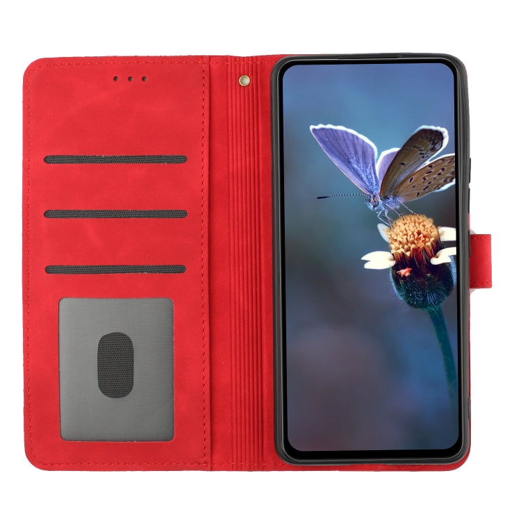 For Xiaomi Redmi Note 10 5G Flower Embossing Pattern Leather Phone Case(Red) - Xiaomi Cases by buy2fix | Online Shopping UK | buy2fix