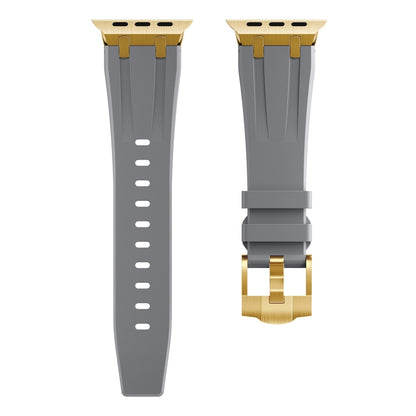 AP Silicone Watch Band For Apple Watch 9 41mm(Gold Grey) - Watch Bands by buy2fix | Online Shopping UK | buy2fix