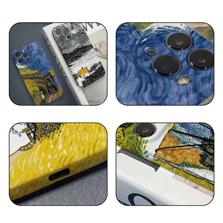 For iPhone 13 Precise Hole Oil Painting Pattern PC Phone Case(Evening Breeze) - iPhone 13 Cases by buy2fix | Online Shopping UK | buy2fix