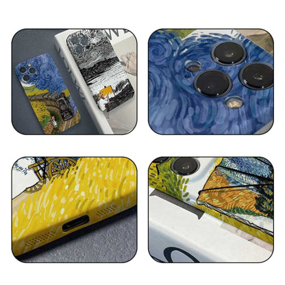 For iPhone X / XS Precise Hole Oil Painting Pattern PC Phone Case(Handcart) - More iPhone Cases by buy2fix | Online Shopping UK | buy2fix