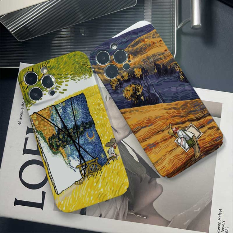 For iPhone XS Max Precise Hole Oil Painting Pattern PC Phone Case(Handcart) - More iPhone Cases by buy2fix | Online Shopping UK | buy2fix