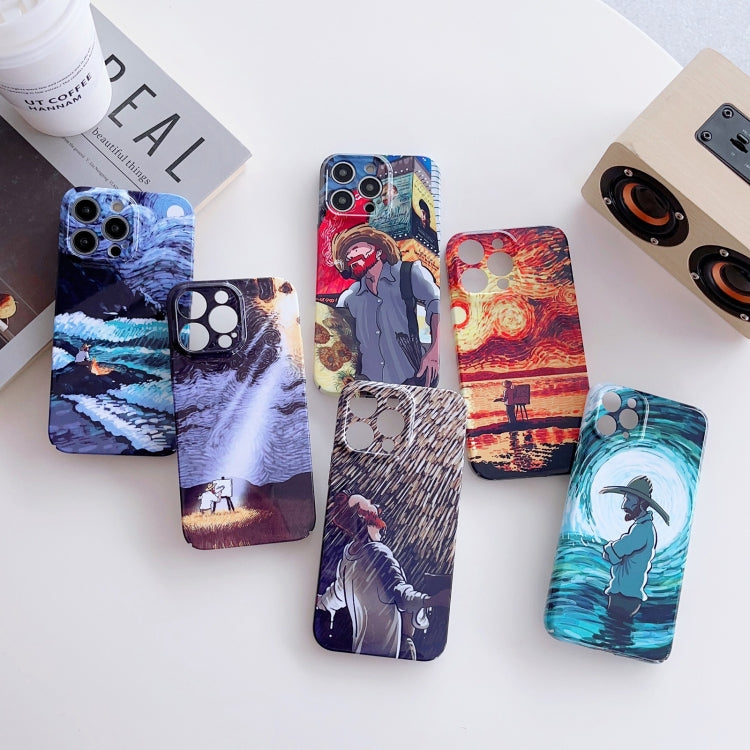 For iPhone 14 Pro Precise Hole Oil Painting Pattern PC Phone Case(Thinker) - iPhone 14 Pro Cases by buy2fix | Online Shopping UK | buy2fix