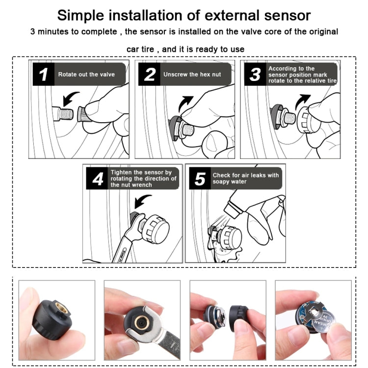 Rear Wheel Tire Pressure Temperature Monitoring Sensor(Black) - Electrical System by buy2fix | Online Shopping UK | buy2fix