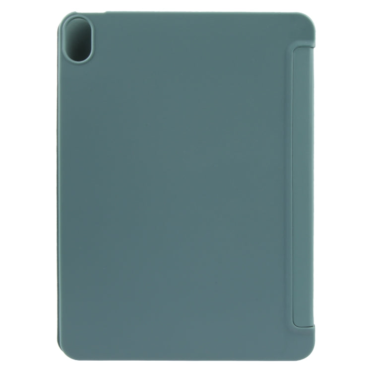 For iPad 10.9 2022 / Air 5 / Air 4 GEBEI 3-folding Holder Shockproof Flip Leather Tablet Case(Dark Green) - iPad 10th Gen 10.9 Cases by GEBEI | Online Shopping UK | buy2fix