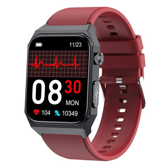 E530 1.91 inch IP68 Waterproof Silicone Band Smart Watch Supports ECG / Non-invasive Blood Sugar(Red) - Smart Watches by buy2fix | Online Shopping UK | buy2fix