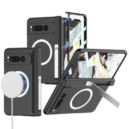 For Google Pixel Fold GKK Integrated Magsafe Fold Hinge Full Coverage Phone Case with Holder(Black) - Google Cases by GKK | Online Shopping UK | buy2fix