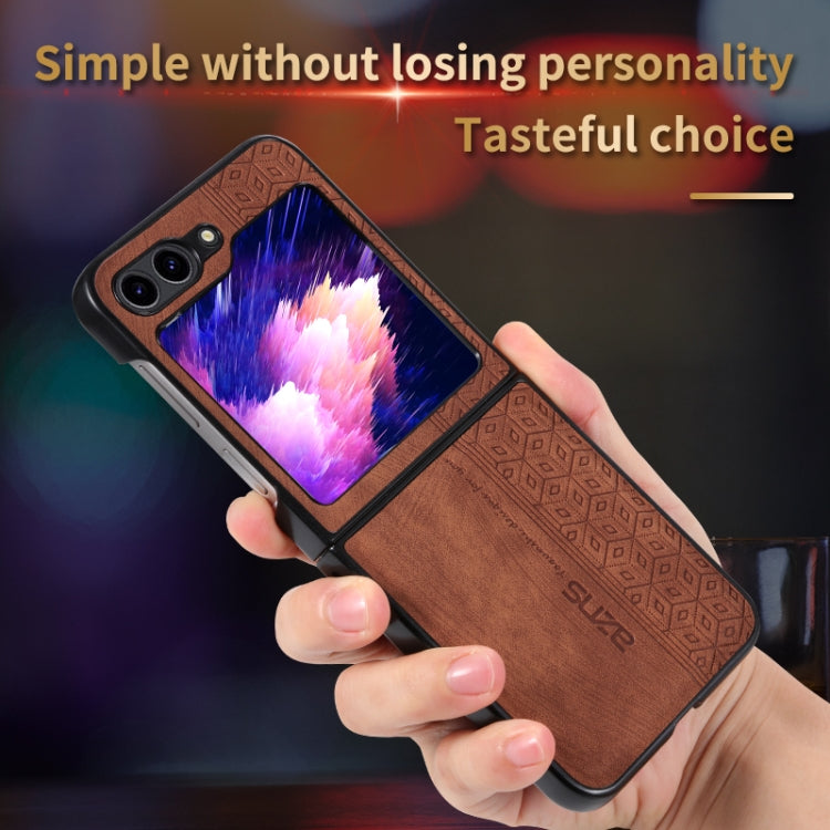 For Samsung Galaxy Z Flip5 AZNS 3D Embossed Skin Feel Phone Case(Brown) - Galaxy Z Flip5 Cases by AZNS | Online Shopping UK | buy2fix