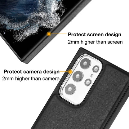 For Samsung Galaxy S22 Ultra 5G Leather Texture Full Coverage Phone Case(Black) - Galaxy S22 Ultra 5G Cases by buy2fix | Online Shopping UK | buy2fix