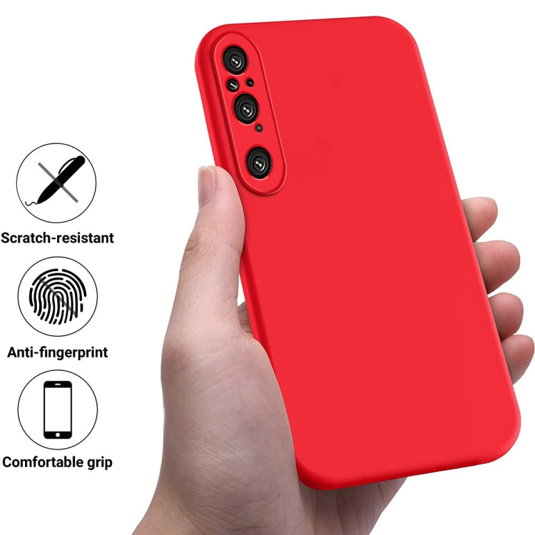 For Sony Xperia 1 V Pure Color Liquid Silicone Shockproof Phone Case(Red) - Sony Cases by buy2fix | Online Shopping UK | buy2fix