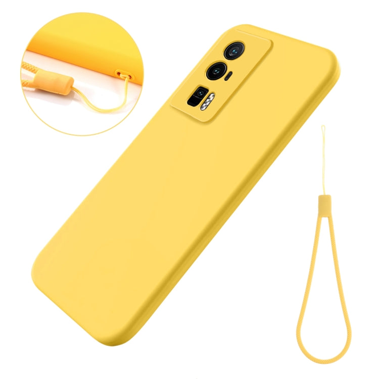 For Xiaomi Poco F5 Pro 5G / Redmi K60 / K60 Pro Pure Color Liquid Silicone Shockproof Phone Case(Yellow) - Xiaomi Cases by buy2fix | Online Shopping UK | buy2fix