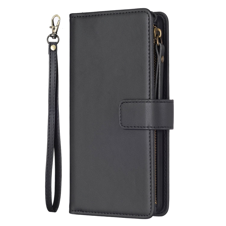 For iPhone 11 9 Card Slots Zipper Wallet Leather Flip Phone Case(Black) - iPhone 11 Cases by buy2fix | Online Shopping UK | buy2fix